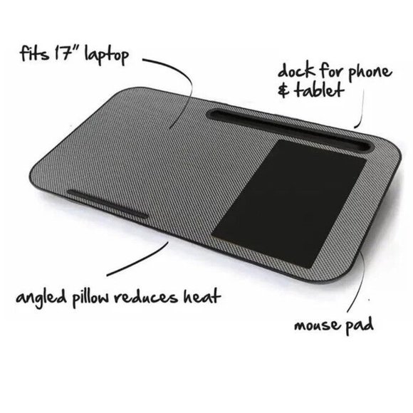 COPY - Modern Media Lap Desk, Fits 17" Laptop, dock for phone & Table, Mouse pad
